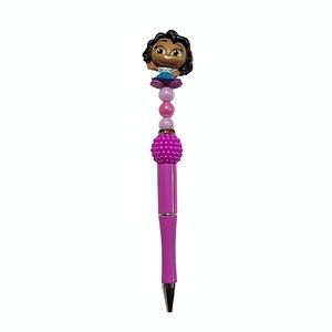 Mirabel Encanto Disney Doorables Beaded Ballpoint Twist Pen Purple Topper